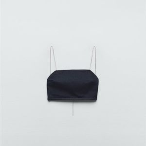 Zara denim rhinestone top in a size M/L